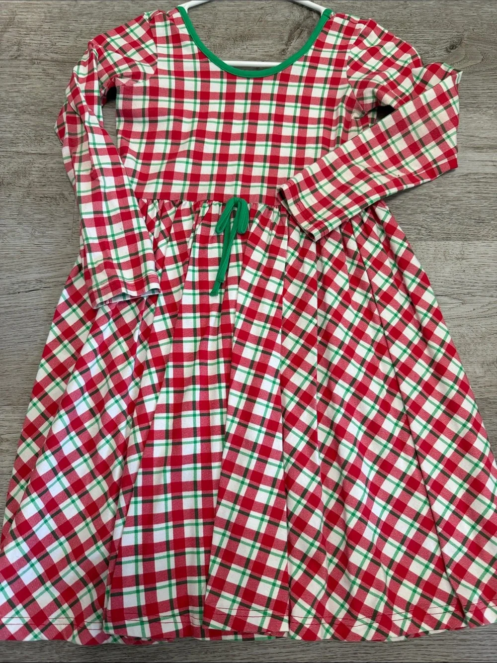 Girls' Holiday Plaid Long-Sleeve Nightgown - Red, Green & White